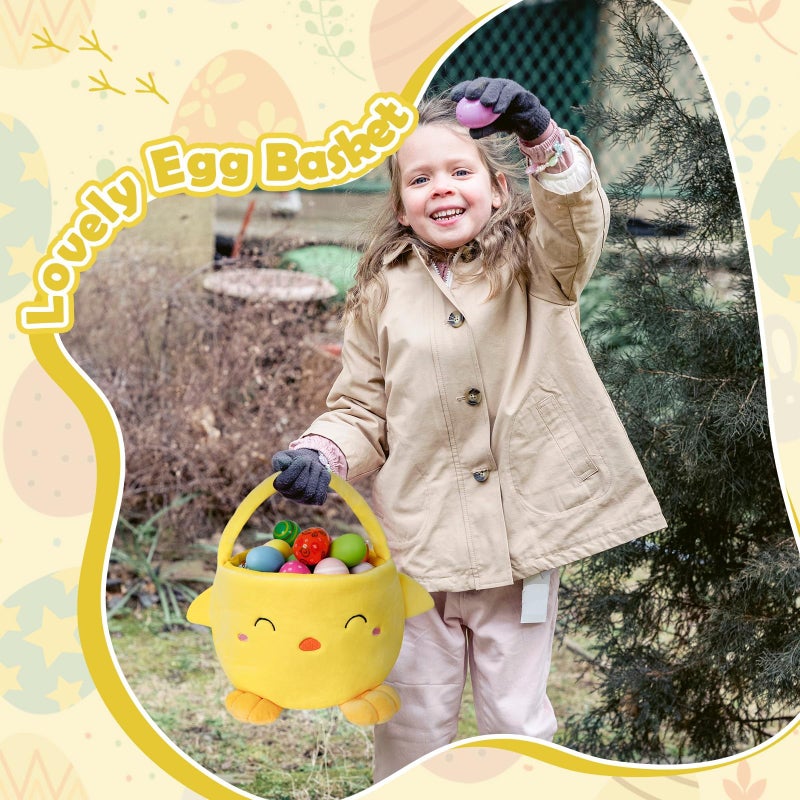 Wepop Easter Baskets for Kids, Cute Chick Easter Egg Buckets Huting Festivals Gift for Girls Boys - Image 5