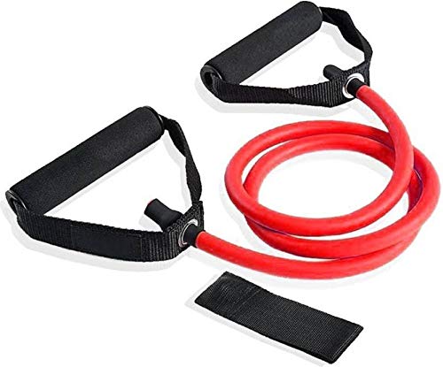 KD Sports KD Resistance Band Toning Tube with Door Anchor (15-50 lbs) Light, Medium, Heavy & E Heavy for Exercise Home Workout, Strength Training and Weight Loss(Medium, Red) - Image 2
