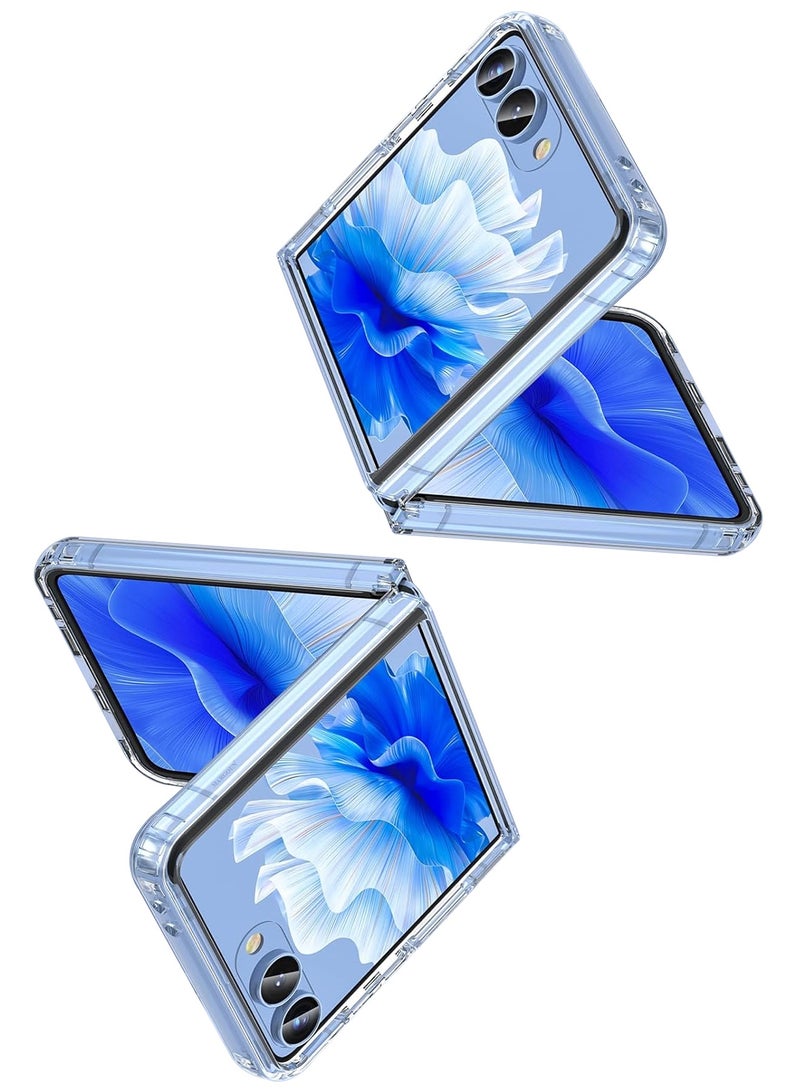 CATANES Transparent MagSafe Case for Samsung Galaxy Z Flip 7 – Slim, Shockproof, Foldable Design with Magnetic Ring - Clear - Image 3