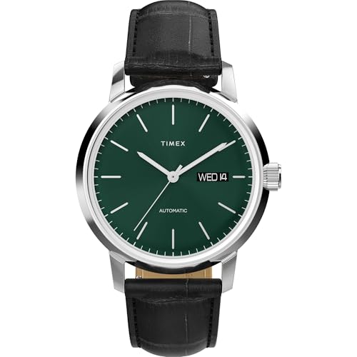 TIMEX ساعة Timex Marlin للرجال 38 مم بحزام أسود وقرص أخضر وعلبة من الفولاذ المقاوم للصدأ - Image 1