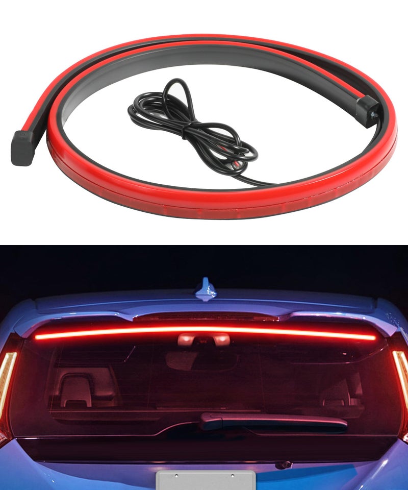 RACOONA 35 inch 3rd Brake LED DC12V Flexible High Mount Stop Light Universal Red Truck SUV RV Brake Light Strip