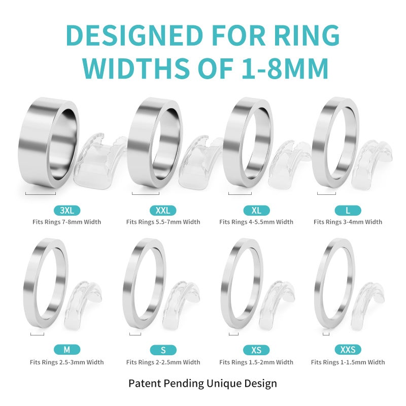 Ottemax Ring Sizers for Loose Rings, 8 Pack 8 Sizes, Ring Size Adjuster, Invisible Ring Guards for Women and Men, Resizer with Polishing Clothï¼ŒFits Bands Width to 1-8mm - Image 4