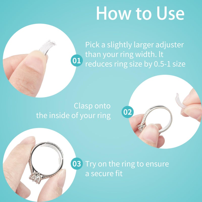 Ottemax Ring Sizers for Loose Rings, 8 Pack 8 Sizes, Ring Size Adjuster, Invisible Ring Guards for Women and Men, Resizer with Polishing Clothï¼ŒFits Bands Width to 1-8mm - Image 5