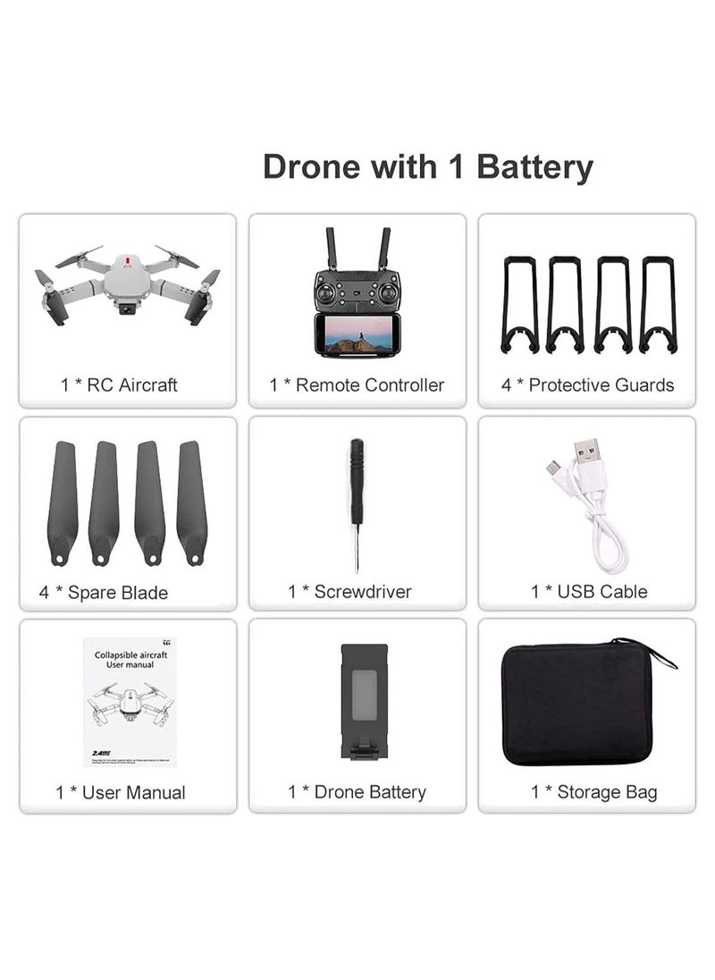 TIGER FPV Drone with 4K HD Camera – WiFi Live Video, Foldable Quadcopter, Headless Mode, Altitude Hold, Track Flight, 3D Flip – Compact & Easy-to-Fly Gray Drone for Beginners and Pros  - Image 5