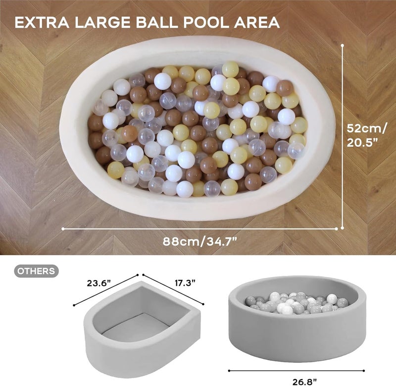 BanaSuper Educational Modular Foam Blocks | EN71 Certified Indoor Motor Skill Game for Children with Foam Climbing Blocks and Ball Pit (No Balloon) | Ball Pit, Coffee Grey - Image 4
