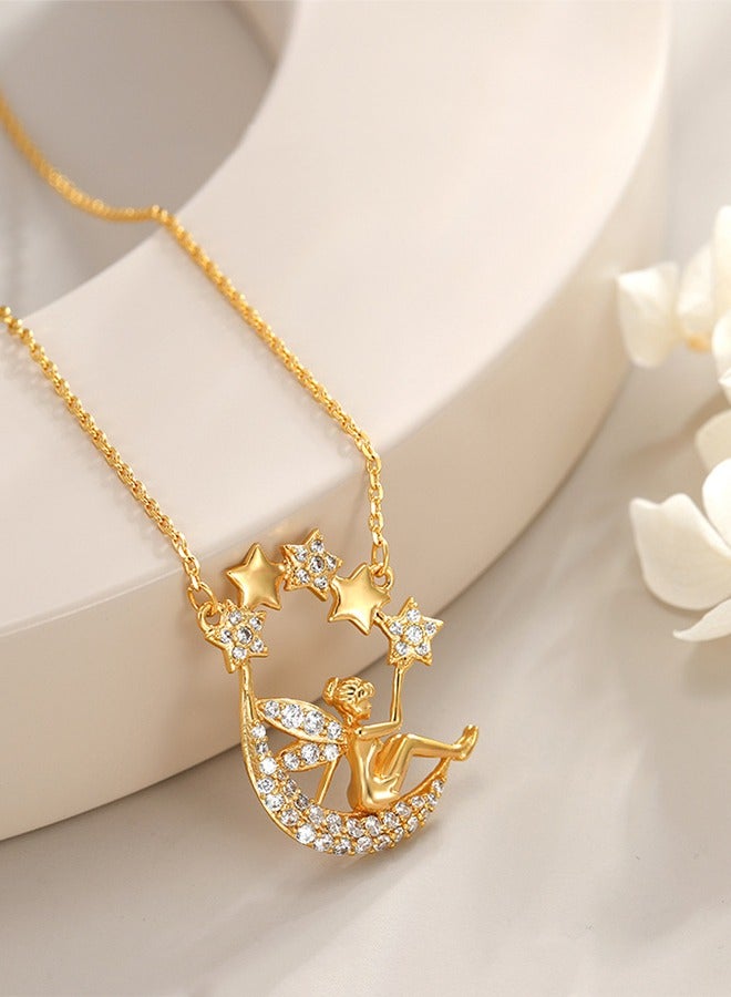 Organizer Women Necklaces Trendy 18k Gold Plated, Moon Planet, Heart,Pendant Gifts For Women - Image 2