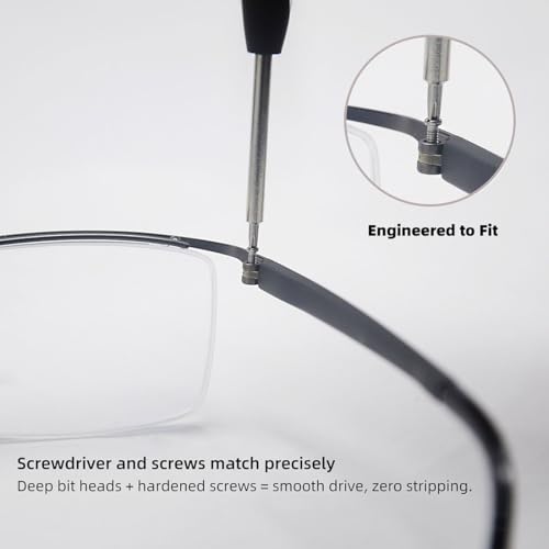 Sanwior Eyeglass Repair Kit with Anti Slip Glasses Nose Pad Replacement and Glasses Screws, Tool Kits for Sunglass, Eye Glass Repairing Kit with Eyeglass Screws and Nose Pads, Eye Glass Screwdriver Kits - Image 2