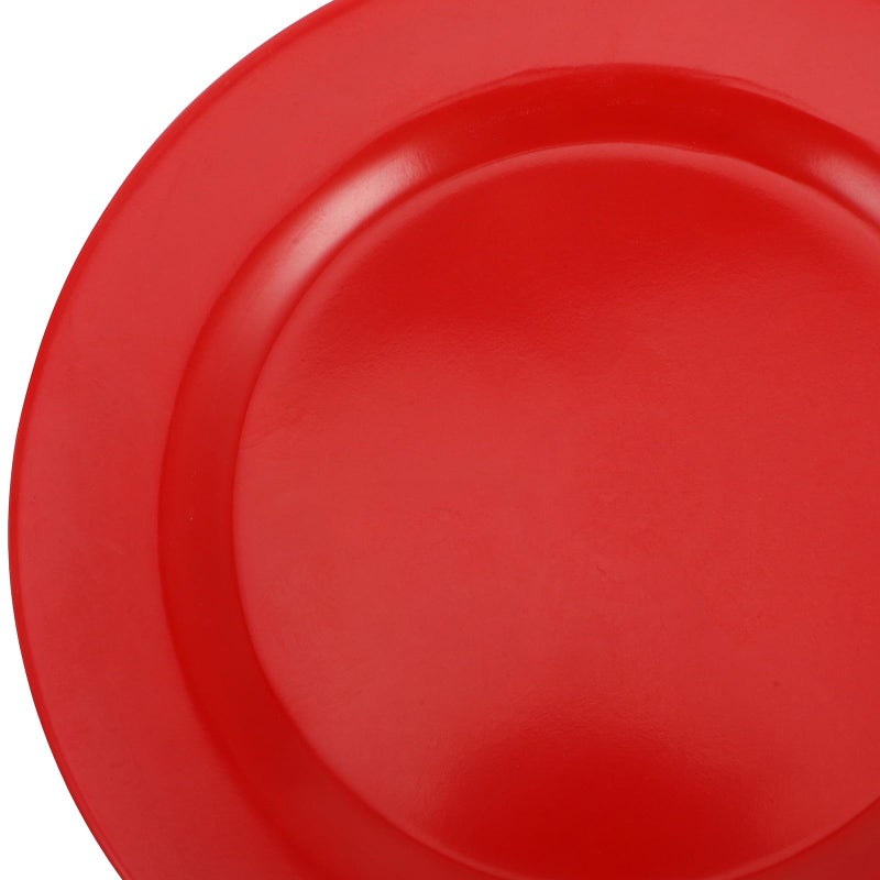 4Pcs 7 Inch Crimson Ebony Melamine Dinner Plates Lightweight Camping Outdoor Tableware - Image 4