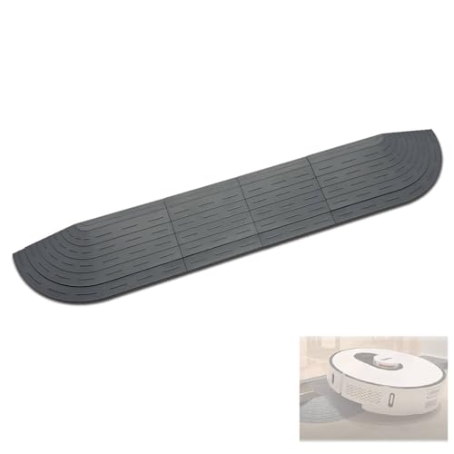 JoyBros Plastic Threshold Ramp for Robot Vacuum Cleaner Universal Component Fits iRobot Roborock Dreame Shark Eufy Ecovacs Narwal MOVA Thresholds of 2-2.5 cm Height 2.6×10.6×59 cm, Grey - Image 1