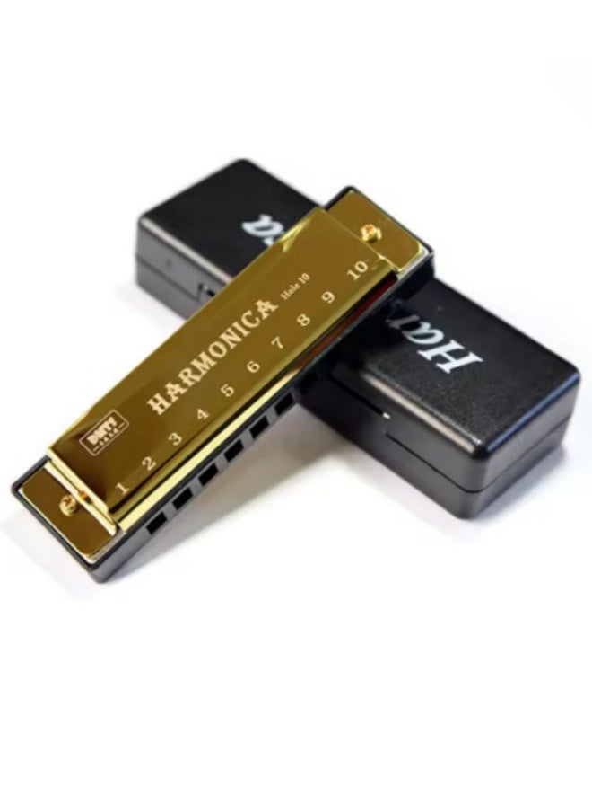 Harmonica Key of C 10 Hole Diatonic Harmonica C with Case for Beginner Students Kids Gift BLUES with case 