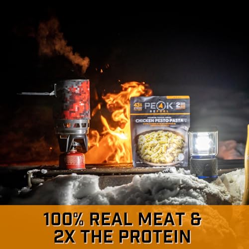 Peak Refuel Chicken Pesto Pasta| Premium Freeze Dried Camping Food | Backpacking & Hiking MRE Meals | Just Add Water | 100% Real Meat | 43g of Protein | 2 Serving Pouch - Image 5