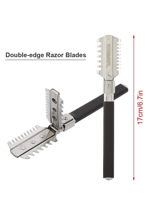 Cimenn Razor Comb Double-edge Razor Blades Manual Hair Cutting Thinning Barber Comb - Image 3