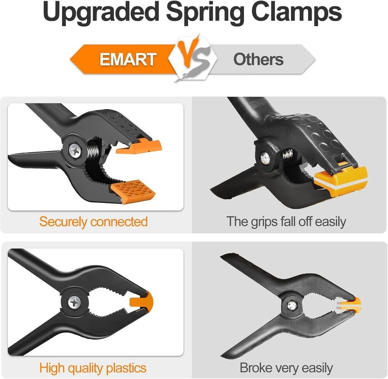 EMART 6 Pack Heavy Duty Muslin Spring Clamps, 4.5 inch Photo Booth Backdrop Clips for Photography Studio - Image 4