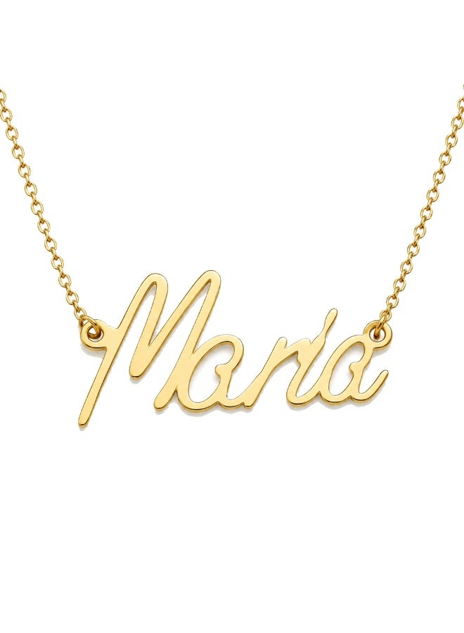 NENOUSH Kids Name Necklace | English Letter Pendant Chain 35cm | Gold Tone Jewelry | Birthday Party Gift for Girls | Daily Wear Fashion Jewelry for Special Occasions - Image 1