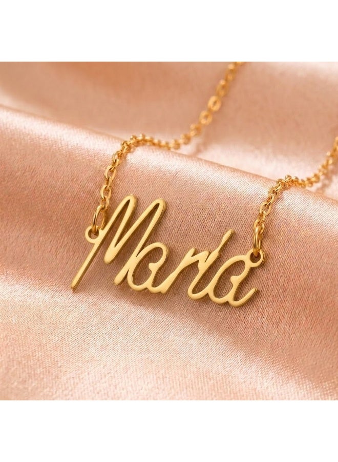 NENOUSH Kids Name Necklace | English Letter Pendant Chain 35cm | Gold Tone Jewelry | Birthday Party Gift for Girls | Daily Wear Fashion Jewelry for Special Occasions - Image 3