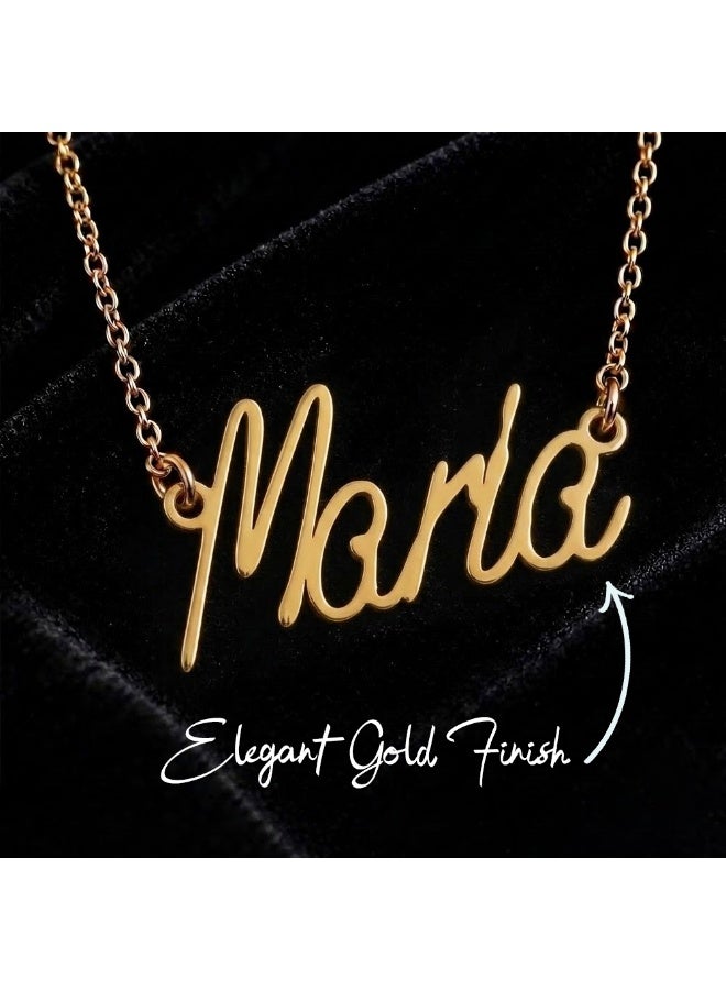 NENOUSH Kids Name Necklace | English Letter Pendant Chain 35cm | Gold Tone Jewelry | Birthday Party Gift for Girls | Daily Wear Fashion Jewelry for Special Occasions - Image 4
