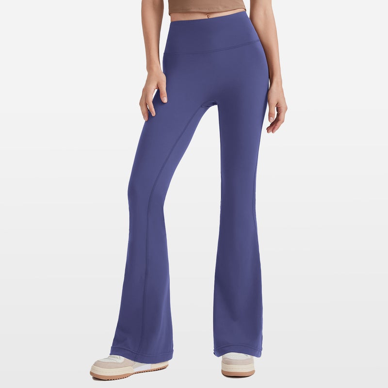 Leggings Mountain Stem Purple Mountain Seamless Yoga Flared Pants for Women's High-waisted Peach-lift Slimming Elastic Fitness Sports Wide-leg