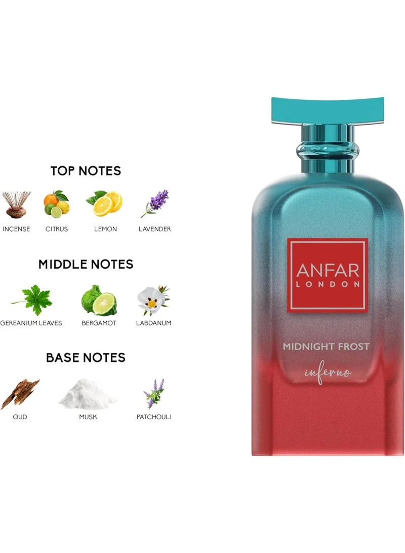 Anfar  Anfar Midnight Frost Inferno - Perfume for Women - 100ML - Luxurious Long Lasting Fragrance with Amber Woody Notes of Geranium and Tonka - Extrait de Parfum Spray - Scent for Her  | Best Price UAE