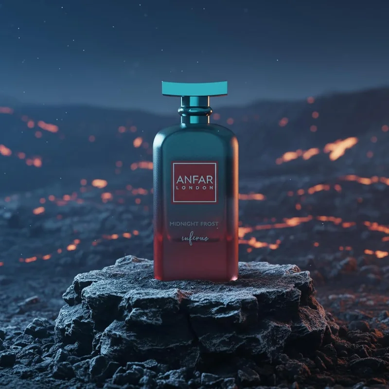Anfar  Anfar Midnight Frost Inferno - Perfume for Women - 100ML - Luxurious Long Lasting Fragrance with Amber Woody Notes of Geranium and Tonka - Extrait de Parfum Spray - Scent for Her  | Best Price UAE