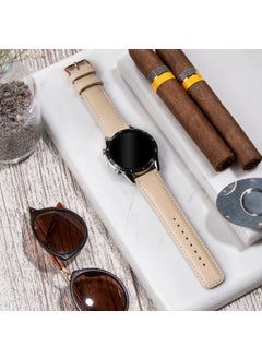 Vagave Genuine Leather Watch Band 20MM 22MM 24MM Fossil Diesel Lacoste Casio Armani Tissot Nacar Polo Classic Watch Band Leather Strap Beige Leather Band  - Image 5