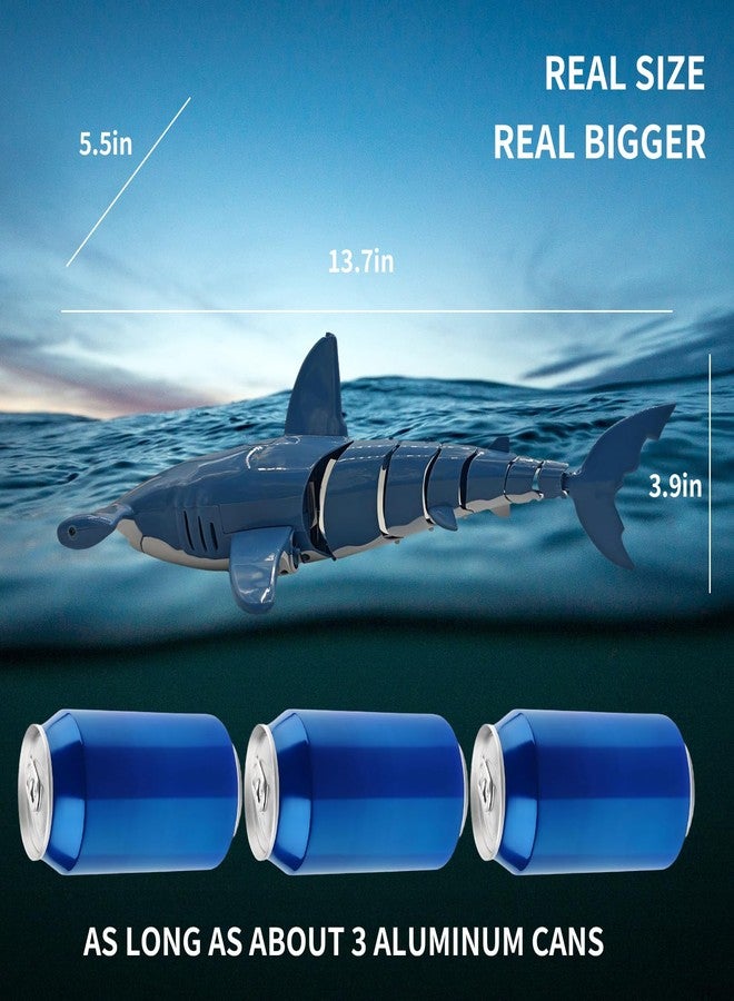 RiskOrb Remote Control Shark for Pool｜1:18 RC Shark & Dual Motors｜One-Touch Dive to 5 ft｜LED 2.4GHz Waterproof RC Submarine Hammerhead Shark Toy｜ Pool Party Gifts for Boys Ages 6-12(2 Batteries) - Image 3