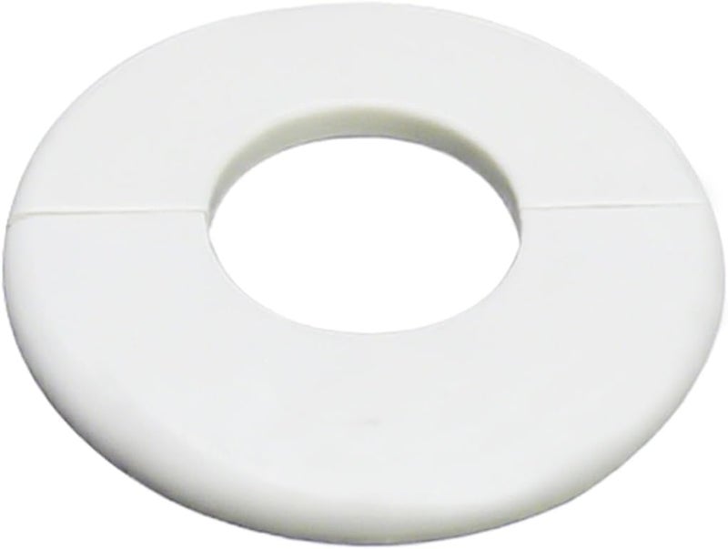 CAcoverVA 1 Pack Wall Split Flange for 1.73 Inch/44mm OD Pipe ABS Escutcheon Plate Self-Adhesive Round Plumbing Cover Plates for Water Pipe Faucet Decoration, White - Image 1