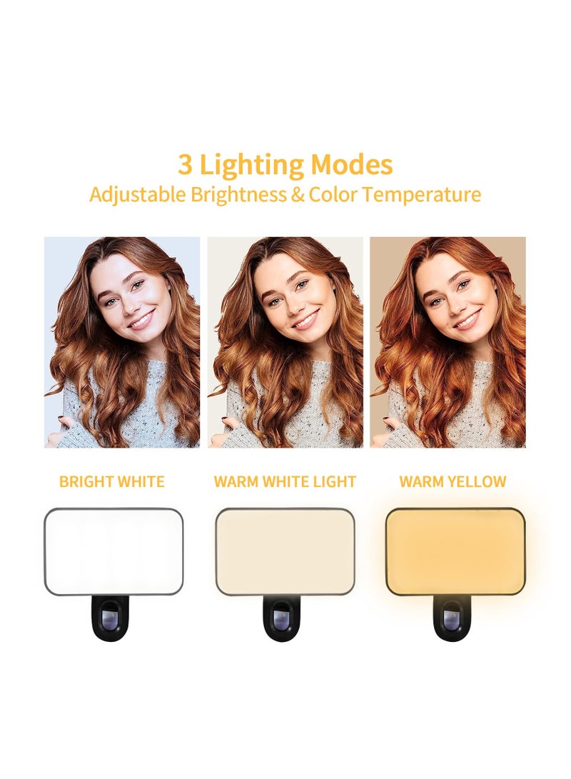 KASTWAVE LED Selfie Light, LED Selfie Light with Front & Back Phone Clip, with 3 Lighting Mode, Portable Phone Ring Light for Makeup, Selfie, Vlog, Video Conference, for Phone, iPad, Camera, Laptop - Image 5