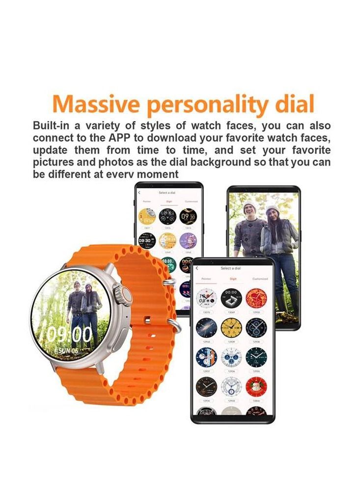 X104 ساعة ذكية جدا مراقب معدل ضربات القلب ECG ساعة ذكية لنظامي Android و iOS ، باللون البرتقالي للرجال والصبيان - Image 3