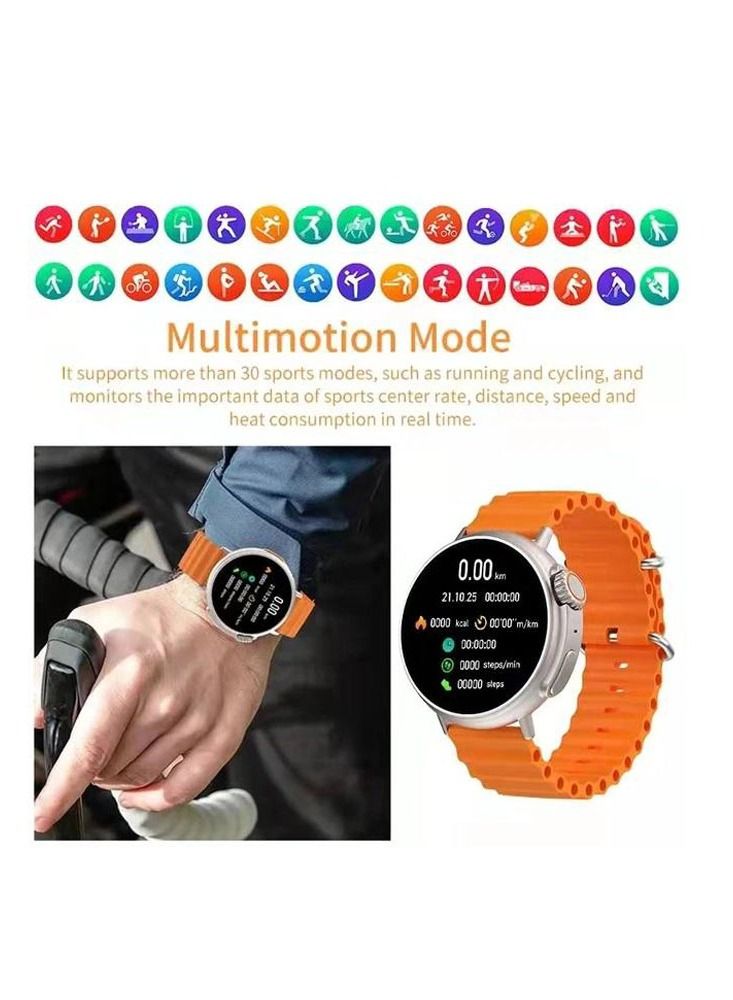 X104 ساعة ذكية جدا مراقب معدل ضربات القلب ECG ساعة ذكية لنظامي Android و iOS ، باللون البرتقالي للرجال والصبيان - Image 2