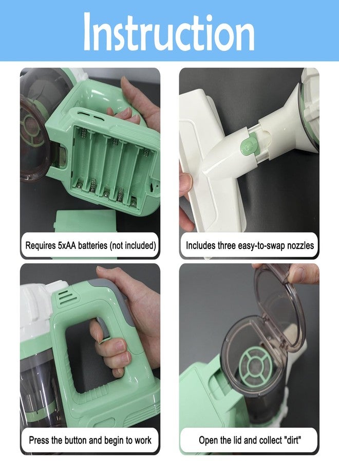 BAYMI Kids Vacuum That Really Works 9Pcs Aged 3+ Kids Cleaning Set for Toddlers Toy Cleaner Broom and Dustpan Set Scrub Brushes Baby Boy Girl Gifts ( 950Green) - Image 3