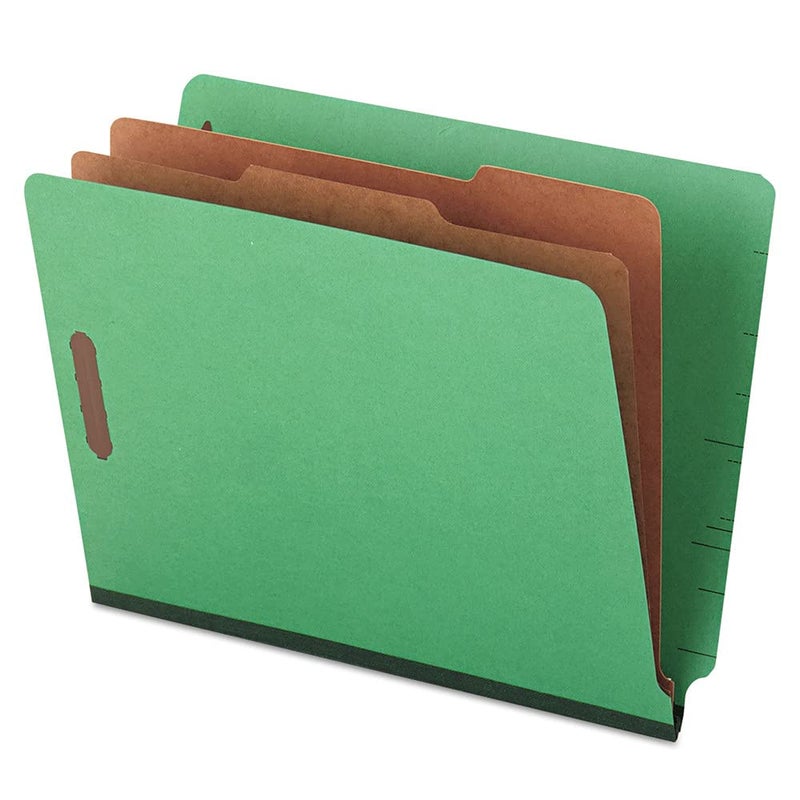 Universal 10317 Pressboard End Tab Folders Letter SixSection Green Box of 10
