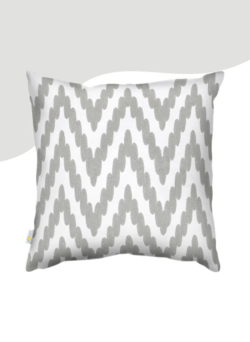 Donetella Decorative Embroidered Cushion Cover grey/white 45x45Cm(Without Filler)