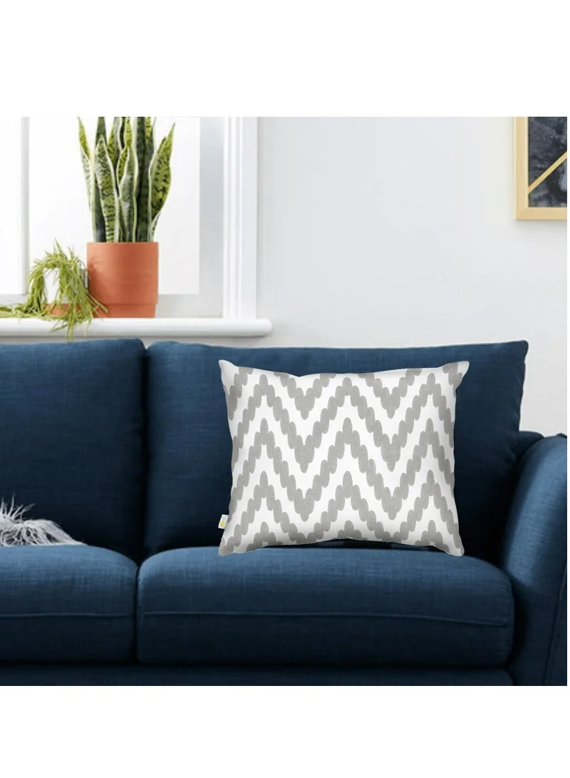 Donetella Decorative Embroidered Cushion Cover grey/white 45x45Cm(Without Filler)