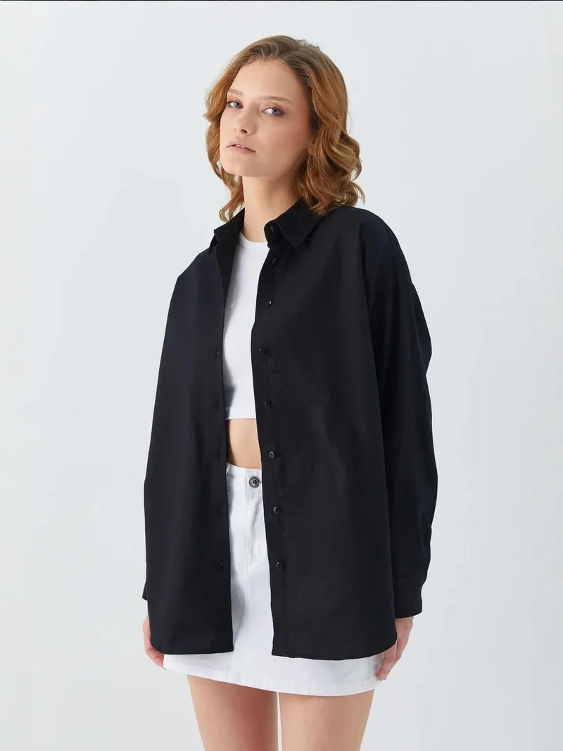 ميكسراي قميص بوبلين واسع من ميكسراي