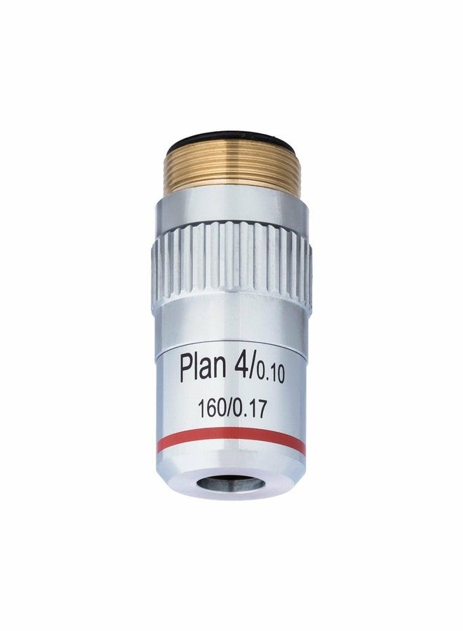 عدسة موضوعية AmScope 4X Plan Achromatic مع حلقة محززة