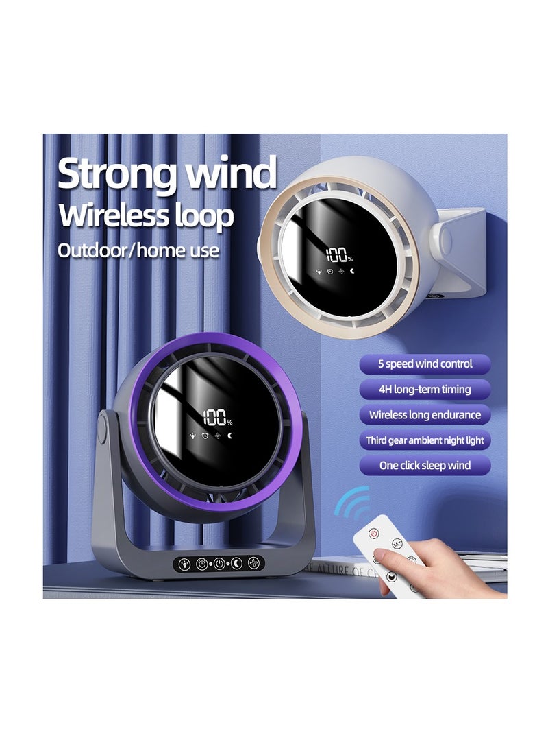 Desk Fan, Table Fan, Rechargeable Fan, Cooling Fan with Remote, Air Circulator Fan, Portable Desktop Fan for Bedroom Home Office Travel, 90°+180° Oscillating Summer Essentials Fan (F6)  - Image 3