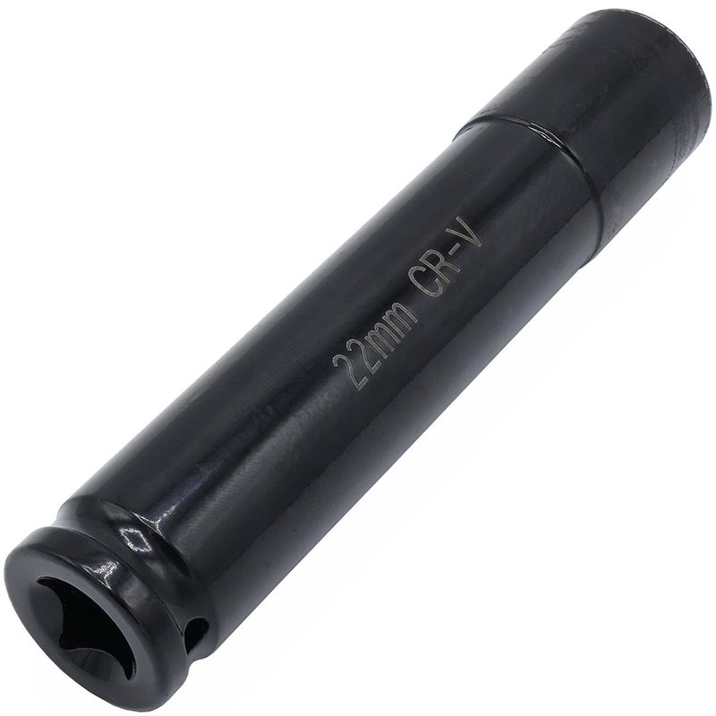 QJZXUEZHEN 12 Drive by 22mm Deep Impact Socket HeatTreated CRV Steel 6 Length 6Point Metric Size 22mm - Image 2