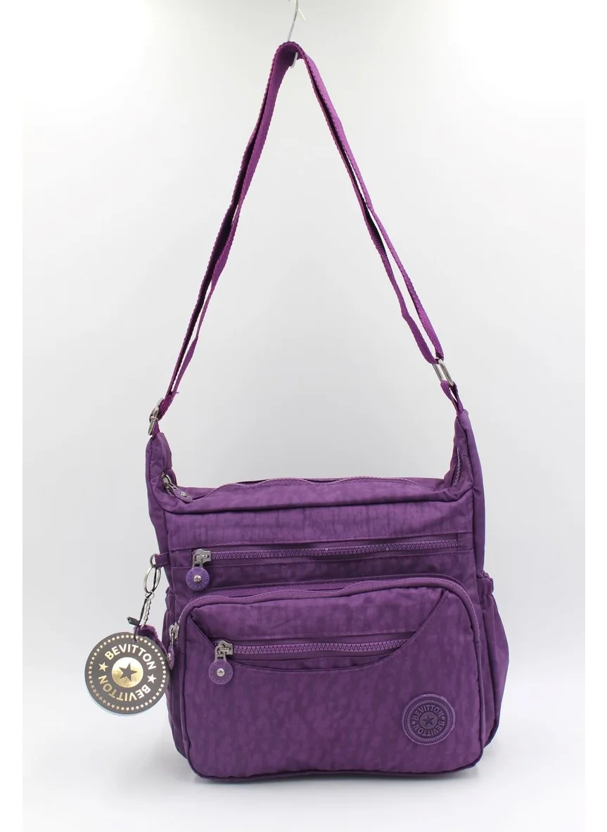 Bevitton Purple Color Clinkir Fabric 8 Compartment Women's Crossbody Messenger Bag / 4120