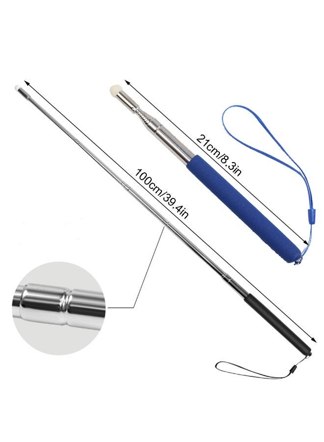 2Pcs Telescopic Teachers Pointer, Extendable Pointer Stick, Hand Pointer Stick for Classroom, Retractable Whiteboard Pointer Handheld Teaching Pointer (Black and Blue) - Image 2