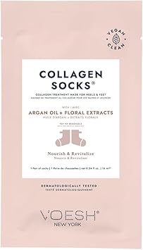 Voesh Collagen Socks For Feet Collagen Foot Mask for Men and Women Moisturizing Socks to Repair Dry Feet Spa Pedicure Treatment for Cracked Heels Pedicure Glove - Image 1