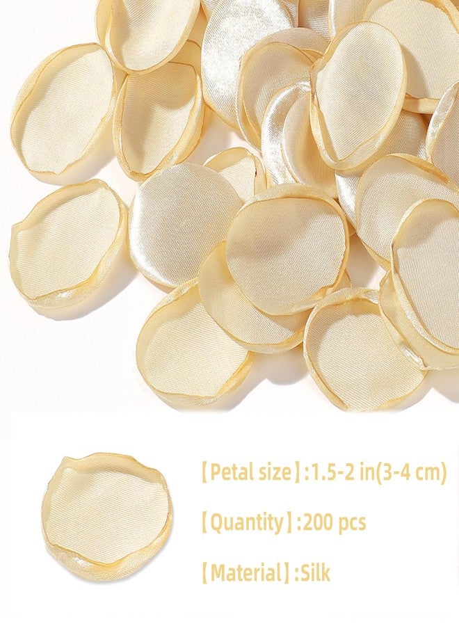 CNYMANY 200pcs Rose Petals, Silk Champagne Gold Flower Petals for Wedding Flower Girl Basket Champagne Rose Petals Bulk for Aisle Table Centerpieces Bridal Shower Decorations Proposal Party - Image 2