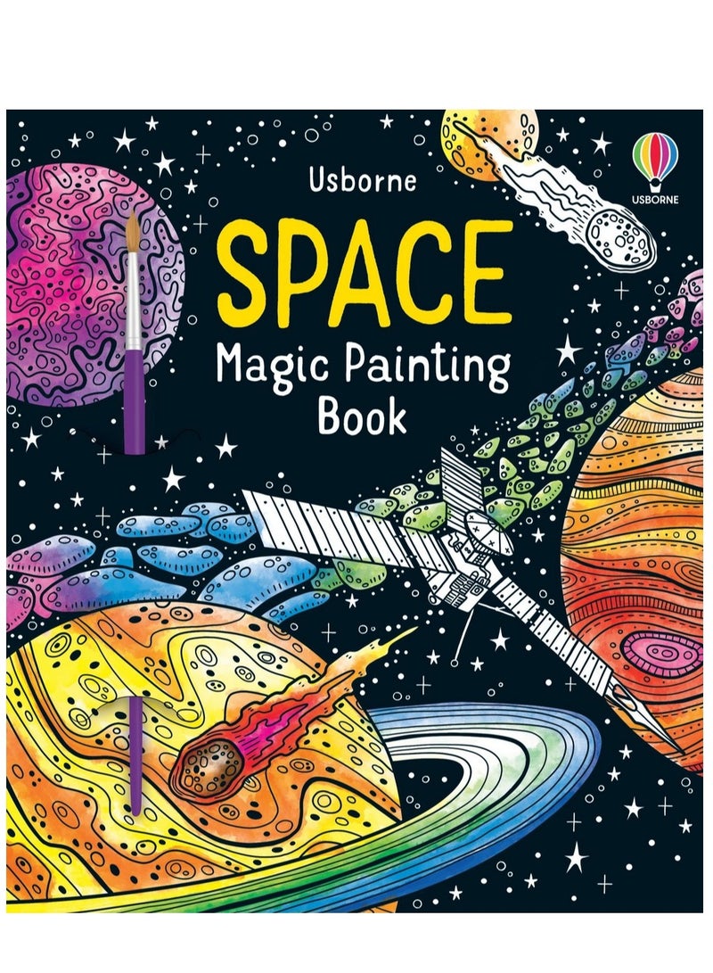 Usborne كتاب الرسم السحري في الفضاء من أوزبورن: فن الألوان المائية الكونية، مشاهد الفضاء والكواكب، الرسم السحري للأطفال، رسم بدون فوضى، أنشطة ممتعة في الفضاء الخارجي - Image 1