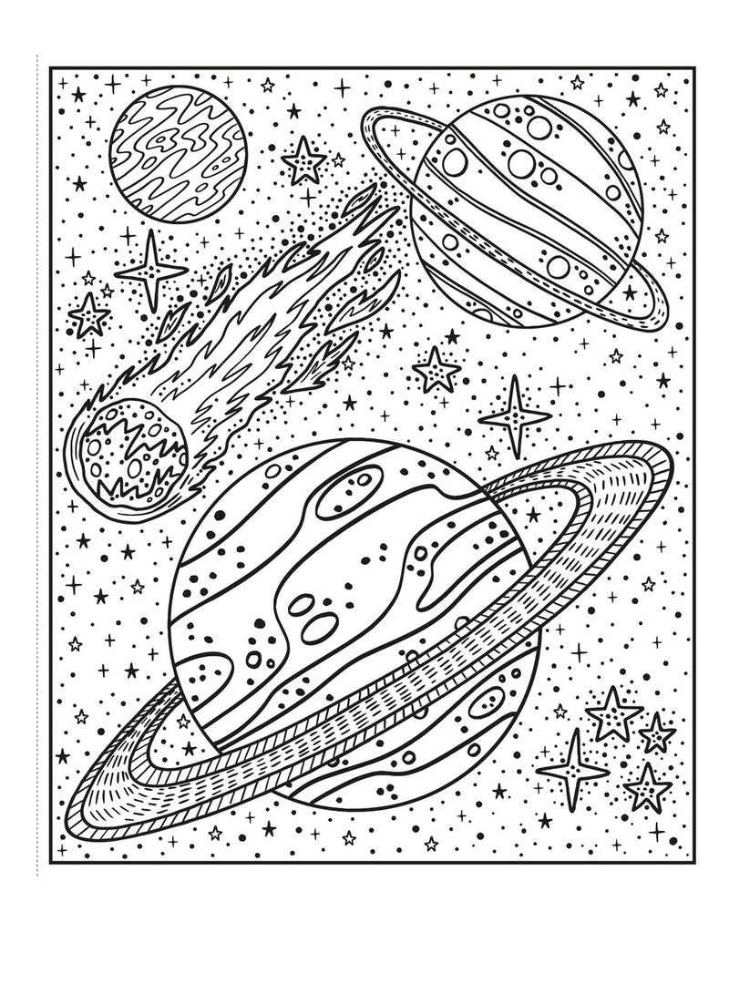 Usborne كتاب الرسم السحري في الفضاء من أوزبورن: فن الألوان المائية الكونية، مشاهد الفضاء والكواكب، الرسم السحري للأطفال، رسم بدون فوضى، أنشطة ممتعة في الفضاء الخارجي - Image 3