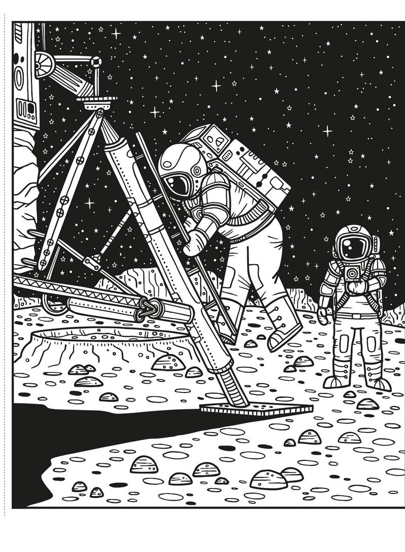 Usborne كتاب الرسم السحري في الفضاء من أوزبورن: فن الألوان المائية الكونية، مشاهد الفضاء والكواكب، الرسم السحري للأطفال، رسم بدون فوضى، أنشطة ممتعة في الفضاء الخارجي - Image 4