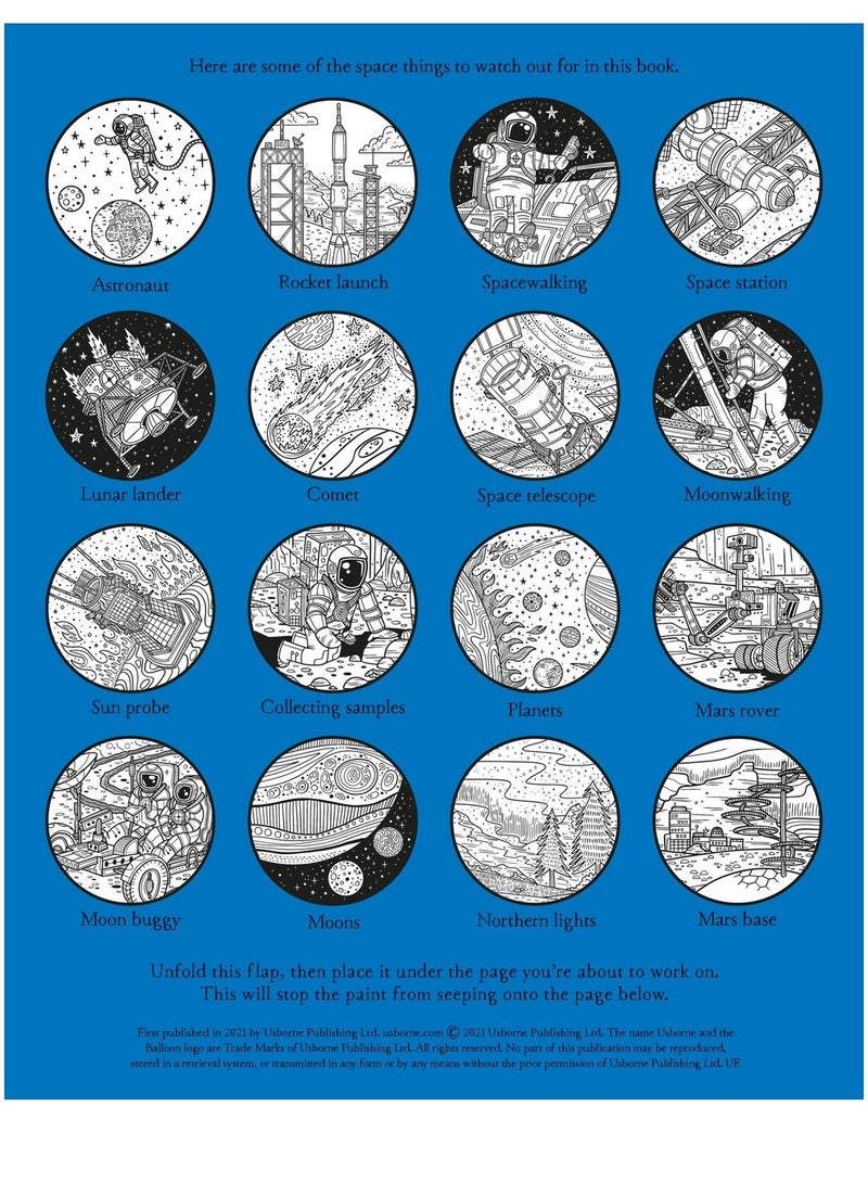 Usborne كتاب الرسم السحري في الفضاء من أوزبورن: فن الألوان المائية الكونية، مشاهد الفضاء والكواكب، الرسم السحري للأطفال، رسم بدون فوضى، أنشطة ممتعة في الفضاء الخارجي - Image 5