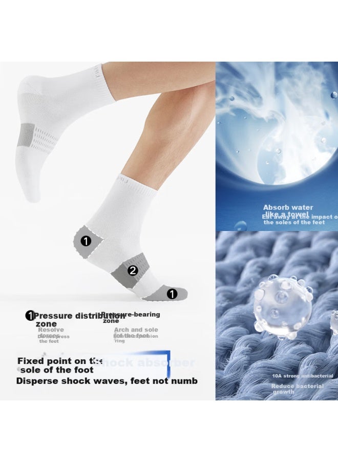 HLA Hailan Home "Cloud Cotton" Men'S Socks 25 New Mid-Tube Cotton Antibacterial Shock-Absorbing Sports Leisure Medium-Length Socks 5 Pairs Pack - Image 3