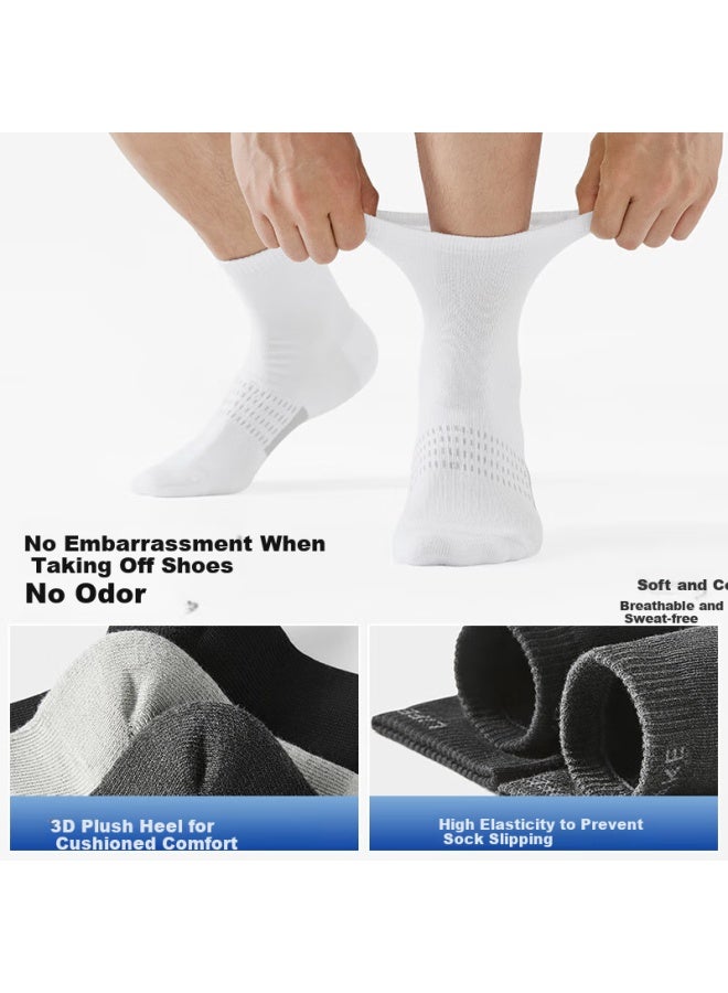 HLA Hailan Home "Cloud Cotton" Men'S Socks 25 New Mid-Tube Cotton Antibacterial Shock-Absorbing Sports Leisure Medium-Length Socks 5 Pairs Pack - Image 5