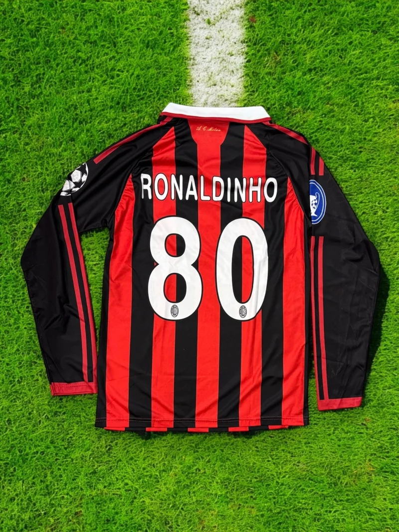 North Stand Nostalgic AC Milan Long Sleeve Ronaldinho Jersey