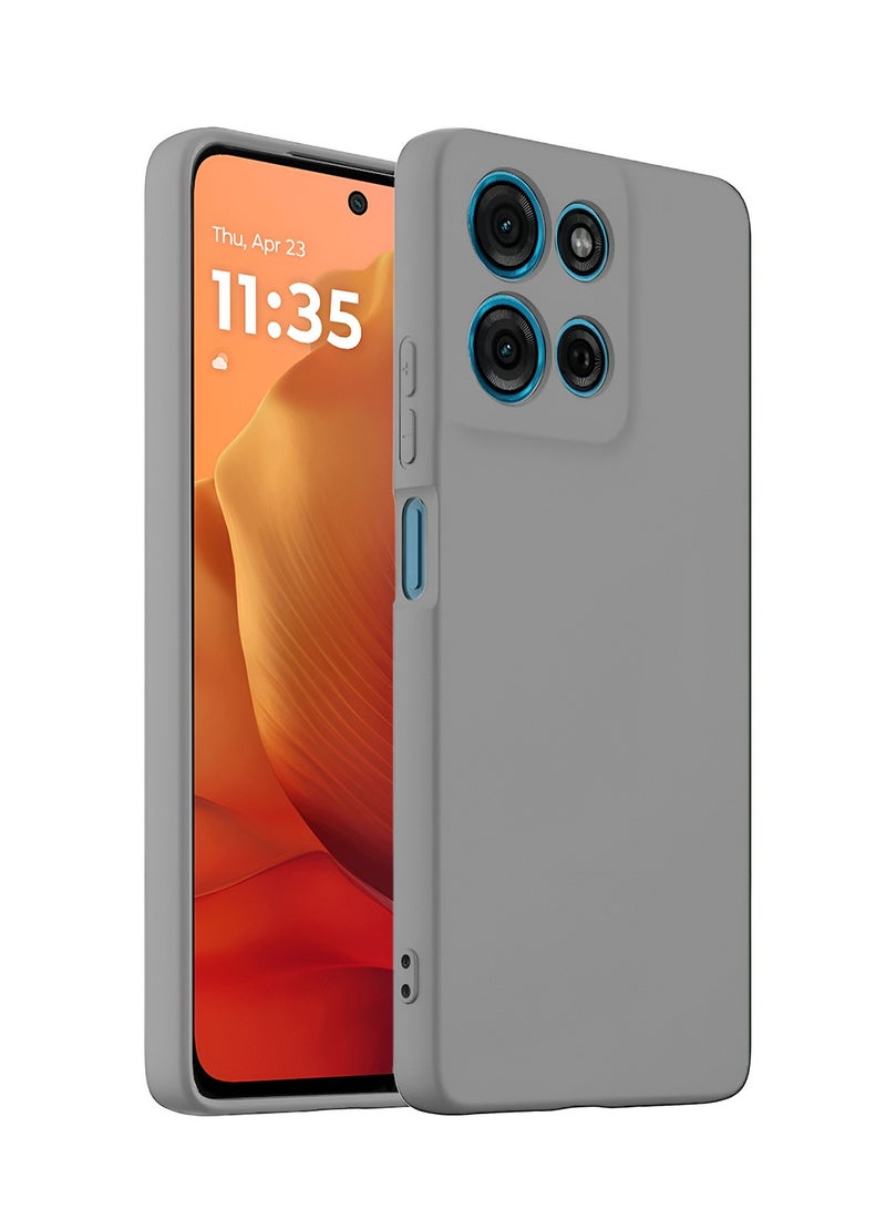 Wtech Motorola Moto G15 4G 2025 Premium Soft Liquid Silicone Case Cover - Grey - Image 1
