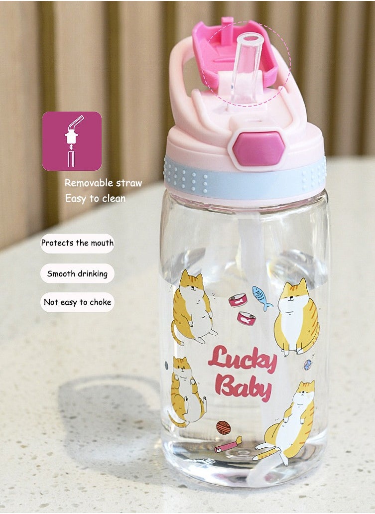 Kids Water Bottle with Straw 480ml Leakproof BPA Free Kids kettle Cute Cartoon Pattern Design Sports Water cup for School Picnic Gift for Girls Boys (Pink) - pzsku/Z1825CC60208475D14EA0Z/45/_/1720430851/2b53787c-4d55-4b77-b767-3c34c0937345